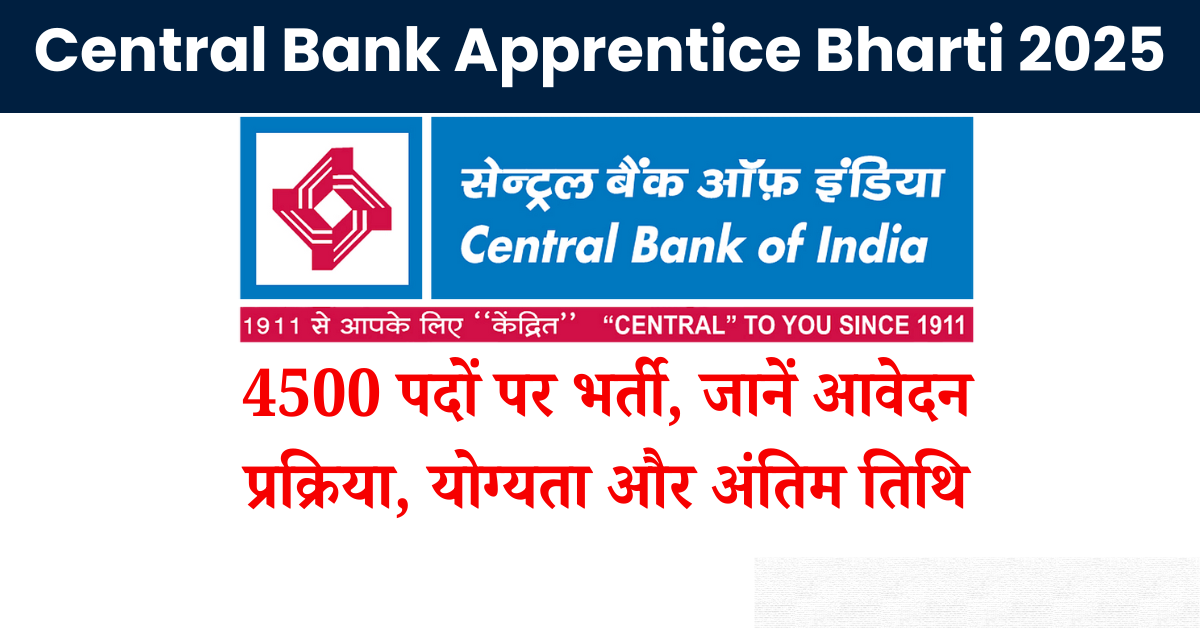 Central Bank Apprentice Bharti 2025